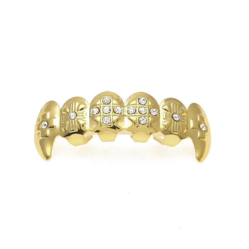 Hip-hop diamond-encrusted and gold-plated teeth grillz - Blade & Thread