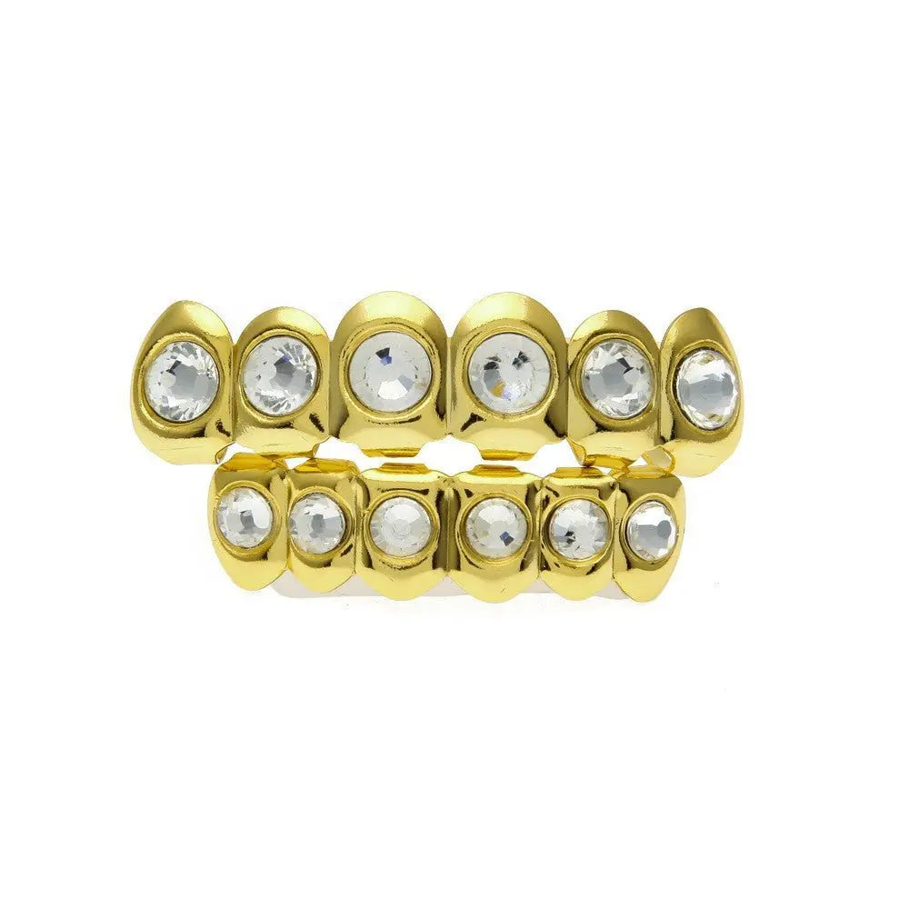 Hip-hop diamond-encrusted and gold-plated teeth grillz nowadaysfashion