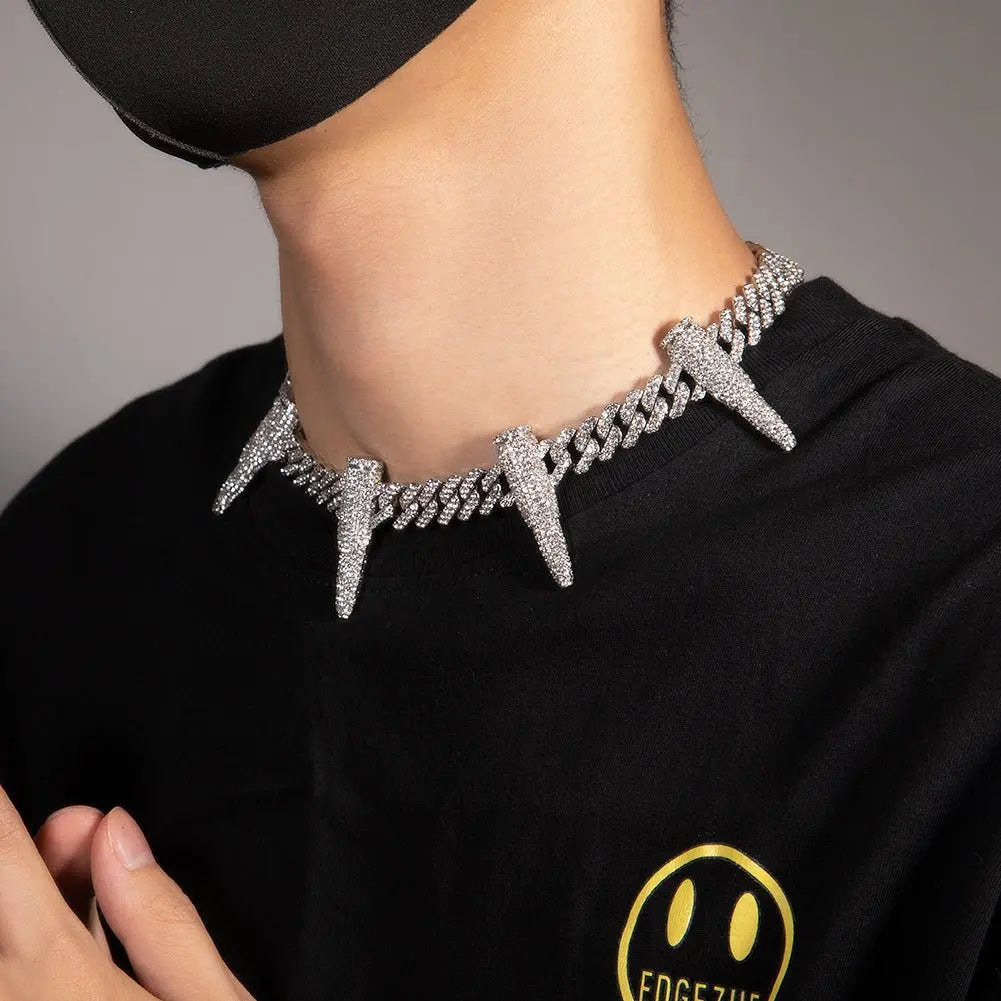 Hip-hop diamond-encrusted black panther necklace nowadaysfashion