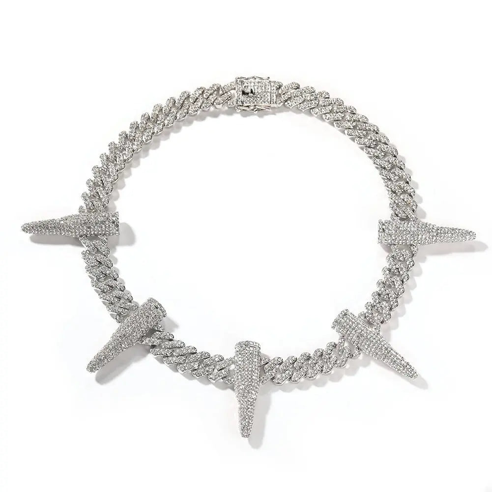 Hip-hop diamond-encrusted black panther necklace nowadaysfashion