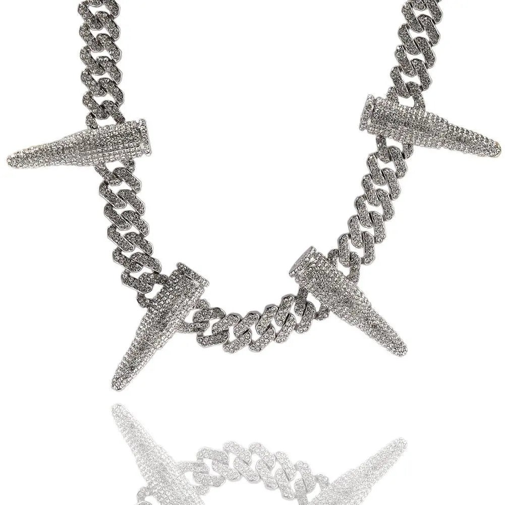 Hip-hop diamond-encrusted black panther necklace - Blade & Thread
