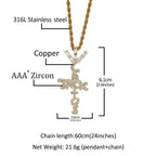 Hip-hop diamond-encrusted Cactus Jack letter necklace nowadaysfashion