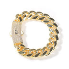 Hip-hop diamond-encrusted clasp smooth Cuban chain nowadaysfashion