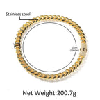 Hip-hop diamond-encrusted clasp smooth Cuban chain nowadaysfashion