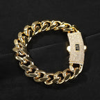 Hip-hop diamond-encrusted clasp smooth Cuban chain nowadaysfashion