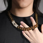 Hip-hop diamond-encrusted clasp smooth Cuban chain nowadaysfashion