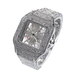 Hip-hop diamond-encrusted hollowed-out square watch nowadaysfashion