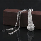 Hip-hop diamond-encrusted microphone necklaces. nowadaysfashion