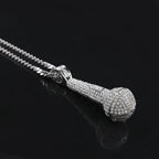 Hip-hop diamond-encrusted microphone necklaces. nowadaysfashion