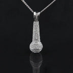 Hip-hop diamond-encrusted microphone necklaces. nowadaysfashion