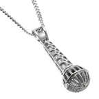 Hip-hop diamond-encrusted microphone necklaces. nowadaysfashion