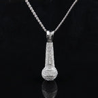 Hip-hop diamond-encrusted microphone necklaces. nowadaysfashion