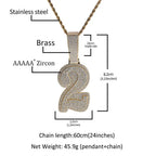 Hip-hop diamond-encrusted number pendant nowadaysfashion