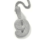Hip-hop diamond-encrusted number pendant nowadaysfashion