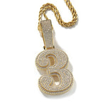 Hip-hop diamond-encrusted number pendant nowadaysfashion
