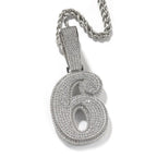 Hip-hop diamond-encrusted number pendant nowadaysfashion