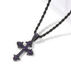 Hip-Hop Diamond-Encrusted Zircon Cross Necklace nowadaysfashion