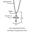 Hip-Hop Diamond-Encrusted Zircon Cross Necklace nowadaysfashion