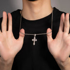Hip-Hop Diamond-Encrusted Zircon Cross Necklace nowadaysfashion