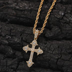 Hip-Hop Diamond-Encrusted Zircon Cross Necklace nowadaysfashion