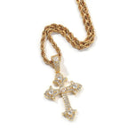 Hip-Hop Diamond-Encrusted Zircon Cross Necklace nowadaysfashion