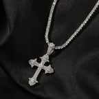 Hip-Hop Diamond-Encrusted Zircon Cross Necklace nowadaysfashion