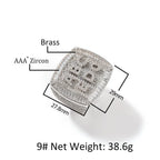 Hip-hop diamond-encrusted zircon DIY letter square ring nowadaysfashion