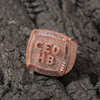 Hip-hop diamond-encrusted zircon DIY letter square ring nowadaysfashion
