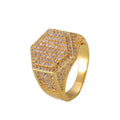 Hip-hop diamond hexagonal ring nowadaysfashion