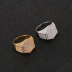Hip-hop diamond hexagonal ring nowadaysfashion