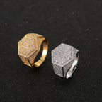 Hip-hop diamond hexagonal ring nowadaysfashion