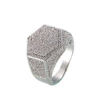 Hip-hop diamond hexagonal ring nowadaysfashion
