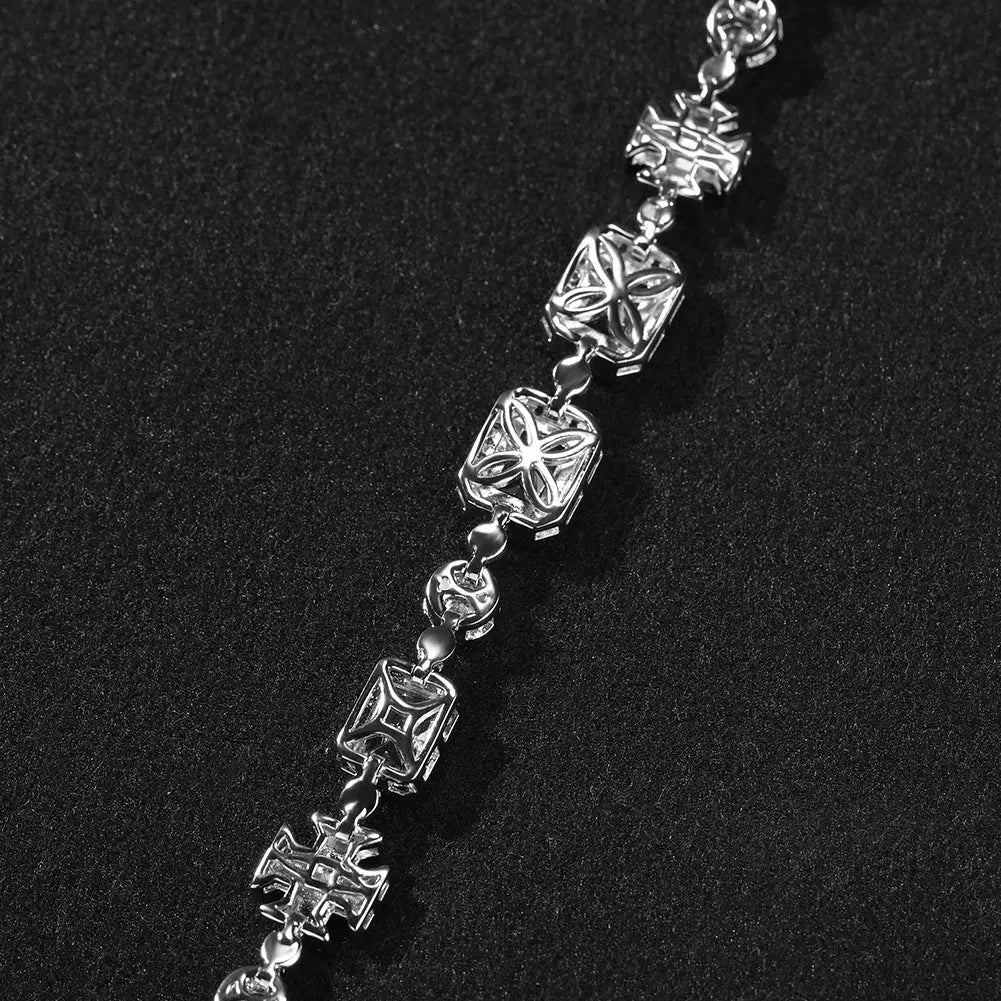 Hip-hop diamond multi-colored gemstone necklace - Blade & Thread
