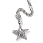 Hip-hop diamond-studded rotating five-pointed star necklace nowadaysfashion