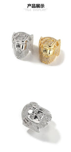Hip-hop exaggerated portrait inlaid zircon ring nowadaysfashion