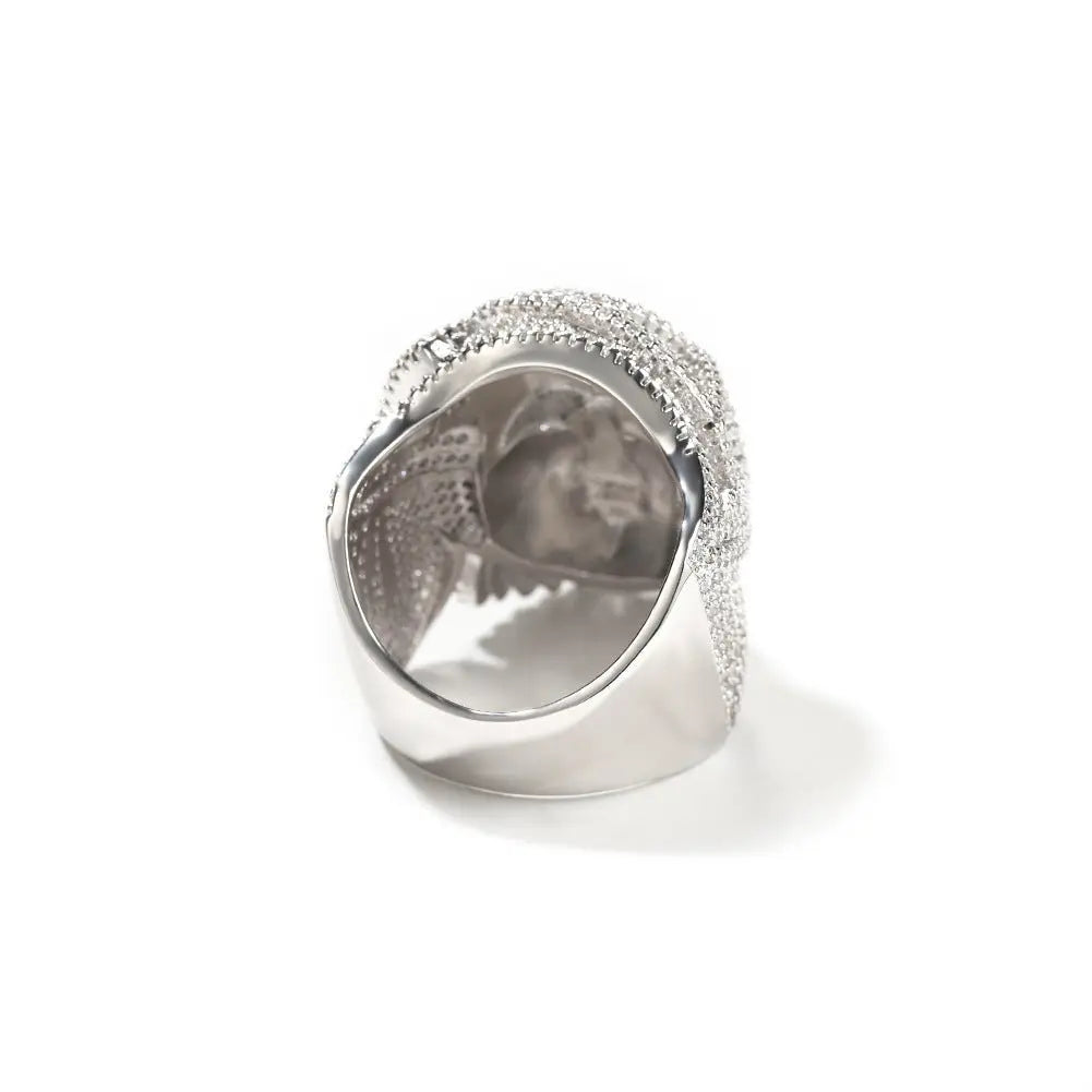 Hip-hop exaggerated portrait inlaid zircon ring - Blade & Thread