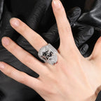 Hip-hop exaggerated portrait inlaid zircon ring nowadaysfashion