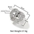 Hip-hop exaggerated portrait inlaid zircon ring nowadaysfashion