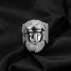 Hip-hop exaggerated portrait inlaid zircon ring nowadaysfashion