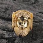 Hip-hop exaggerated portrait inlaid zircon ring nowadaysfashion