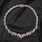 Hip-hop exaggerated spiky parasitic red-eyed thorn diamond-encrusted necklace nowadaysfashion
