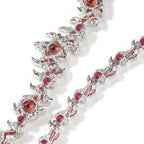Hip-hop exaggerated spiky parasitic red-eyed thorn diamond-encrusted necklace nowadaysfashion