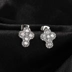 Hip-hop fashion diamond-encrusted cross stud earrings nowadaysfashion