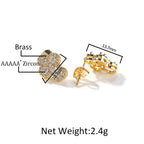 Hip-hop fashion diamond-encrusted cross stud earrings nowadaysfashion