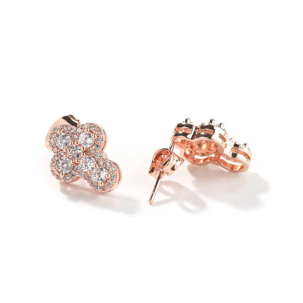 Hip-hop fashion diamond-encrusted cross stud earrings - Blade & Thread