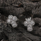 Hip-hop fashion diamond-encrusted cross stud earrings nowadaysfashion