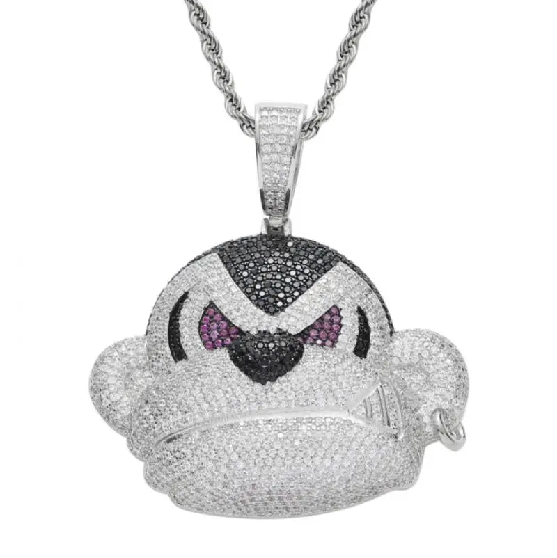 Hip Hop Fierce Shark Inlaid Zircon Pendant Charm Trend Necklace - Blade & Thread