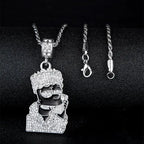 Hip Hop Fierce Shark Inlaid Zircon Pendant Charm Trend Necklace nowadaysfashion