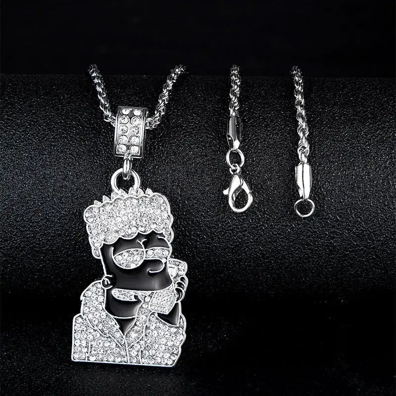 Hip Hop Fierce Shark Inlaid Zircon Pendant Charm Trend Necklace - Blade & Thread