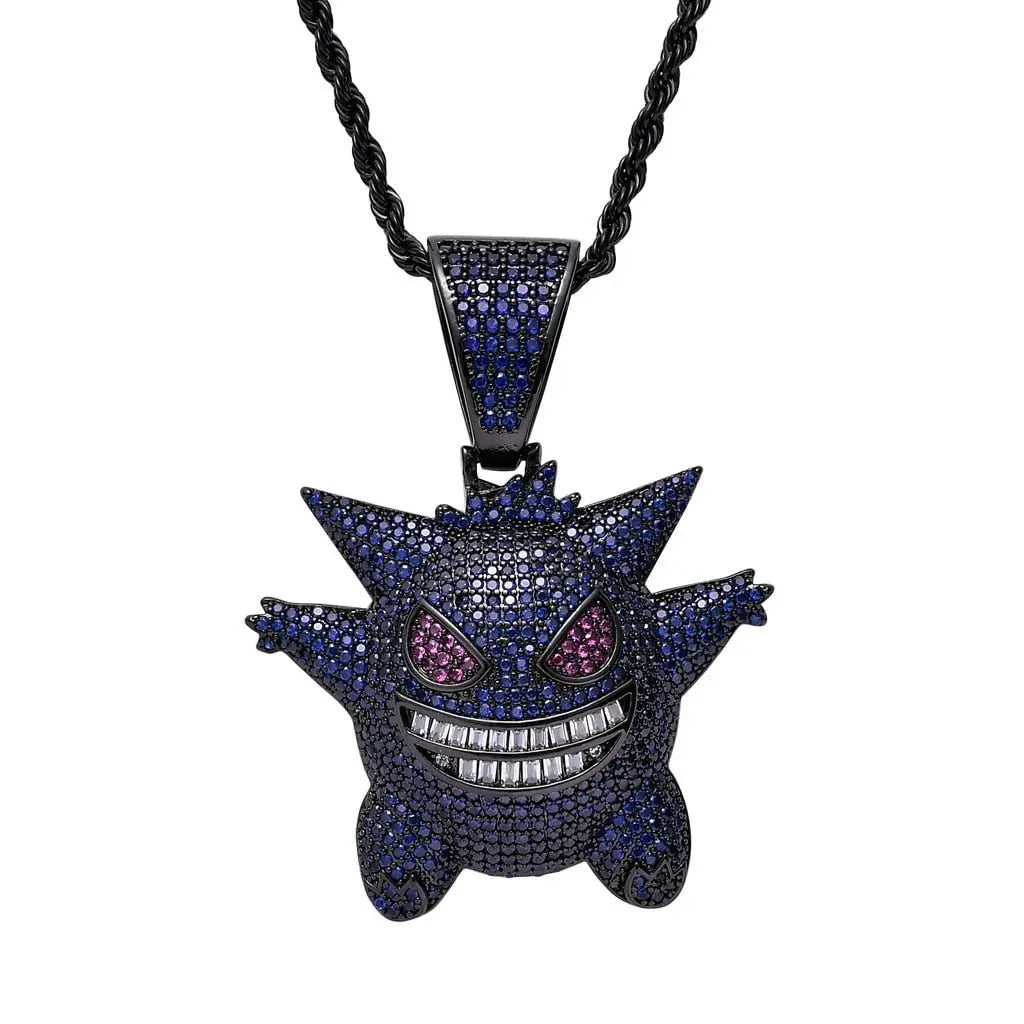 Hip Hop Fierce Shark Inlaid Zircon Pendant Charm Trend Necklace - Blade & Thread